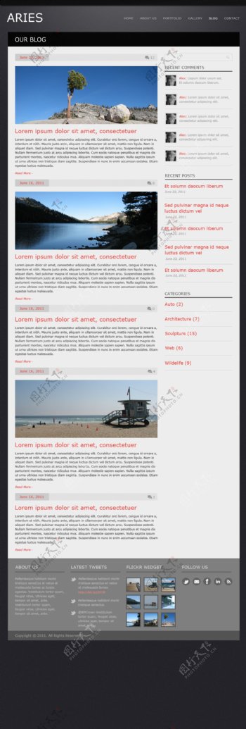 欧美某海边旅游景点介绍网页模板
