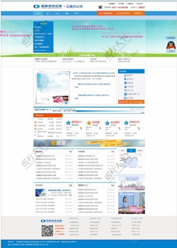 国泰君安云南分公司网站设计矢量