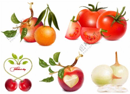 水果与蔬菜矢量素材图片