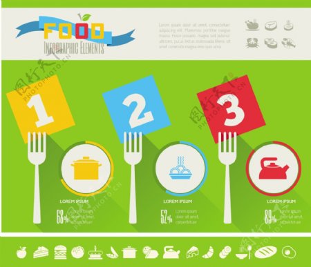 彩色食品信息图