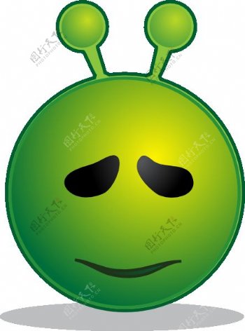 微笑的绿色外星人对不起剪贴画