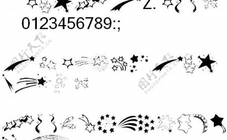 星星设计图形设计字体图形字体下载