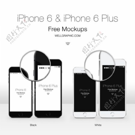 黑白两款苹果iPhone6手机模型