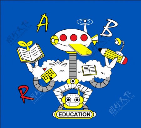 儿童读书机器人模型