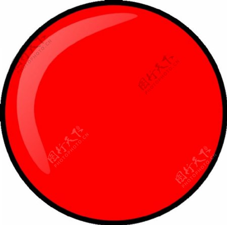 红色的圆形按钮剪贴画