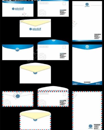 北京工商大学信封信纸设计