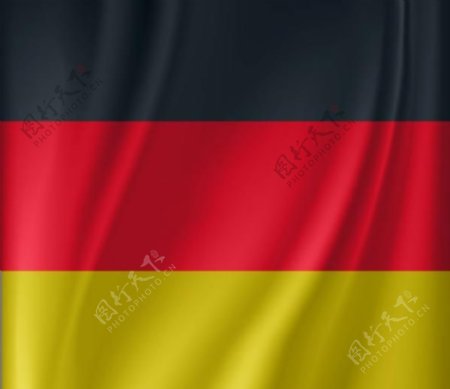 被风吹拂的德国国旗矢量图