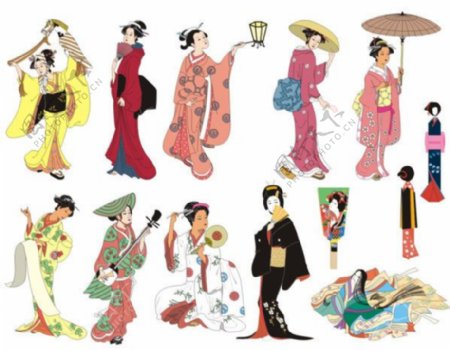 日本女性象征矢量素材