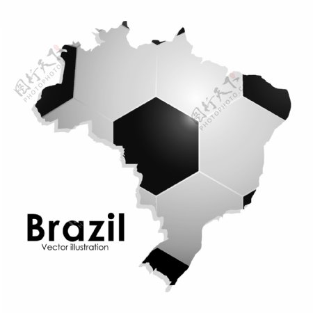 巴西足球海报矢量设计
