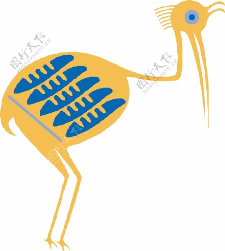 印花矢量图卡通动物鹤抽象动物色彩免费素材
