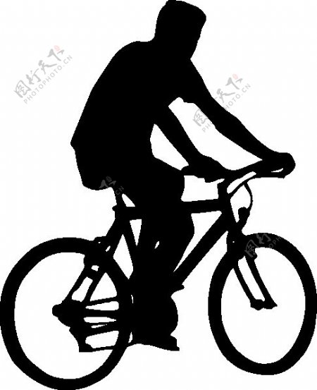 骑自行车的人的剪影艺术剪辑