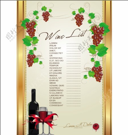 葡萄酒菜单列表创作载体02