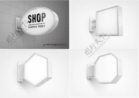 创意广告灯箱设计矢量素材