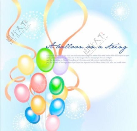 丰富多彩的节日的气球彩带礼花背景矢量素材2
