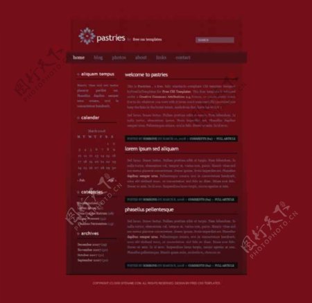 红色设计BLOG网页模板