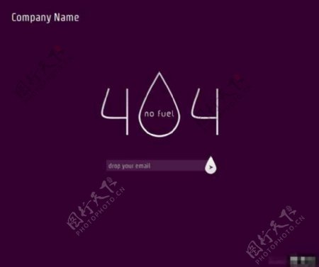 紫色水滴404Error网页模板
