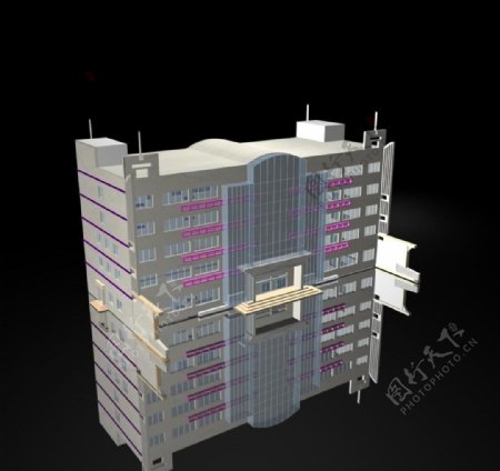 3d高级办公楼模型图片