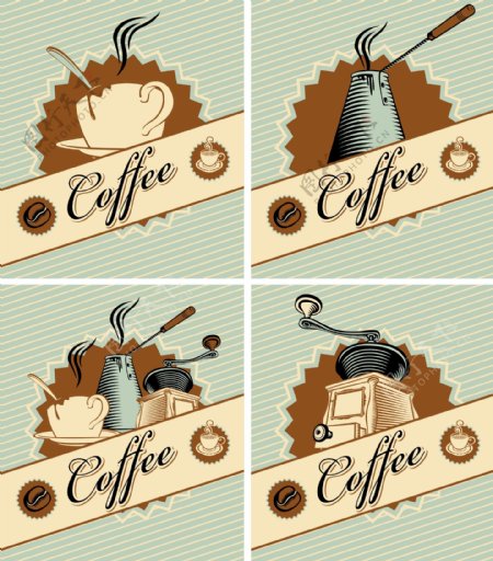 咖啡标签咖啡背景图片