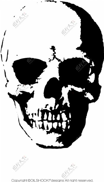 印花矢量图黑色白色抽象骷髅免费素材