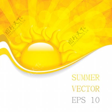 夏天的太阳矢量动画背景01