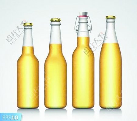 不同的啤酒瓶的设计元素矢量图05