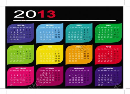 创意2013日历设计元素矢量集22