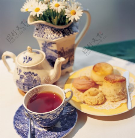 茶与月饼图片