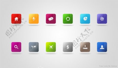 12现代色彩的WebUI图标集PSD