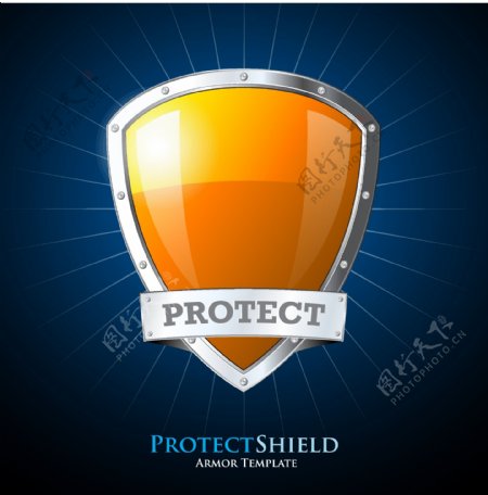 金属橙色保护盾