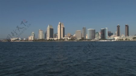 圣迭戈港的城市天际线的距离股票视频视频免费下载