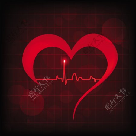 心脏和反射表面的心跳的象征