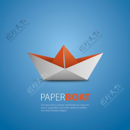 精美创意纸船矢量素材