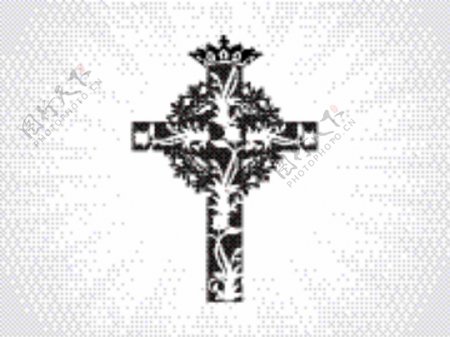 背景与孤立的教的十字架