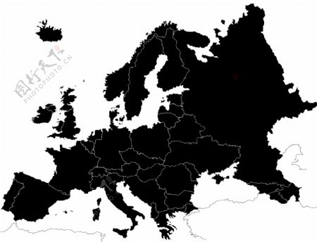 欧洲地图剪影矢量设计