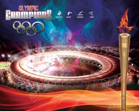 2012英国奥运会宣传海报PSD