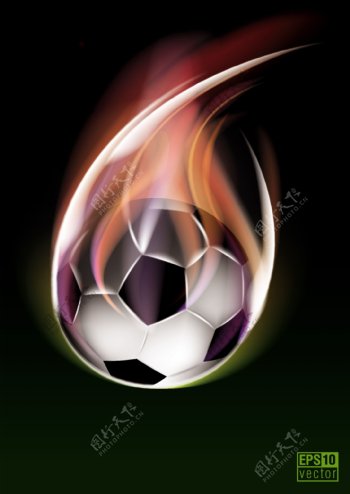 创意火焰足球矢量素材图