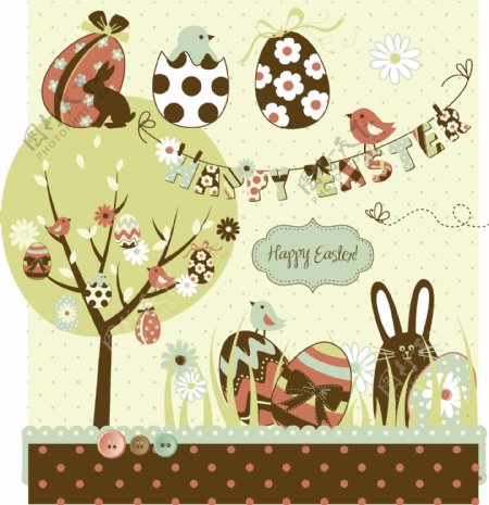 可爱的巧克力复活节兔复活节盛会大集合