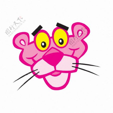 位图卡通形象卡通动物粉红豹红色免费素材