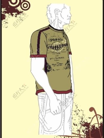 男装tshirt印花设计怀旧图腾图片
