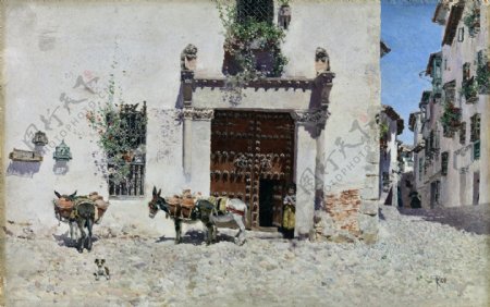 RicoyOrtegaMartinPuertadeunacasaenToledo187578画家古典画古典建筑古典景物装饰画油画