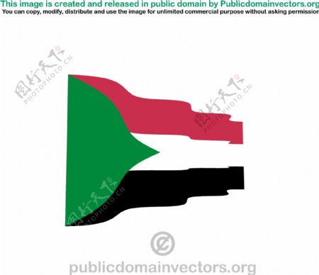 苏丹国旗挥舞向量