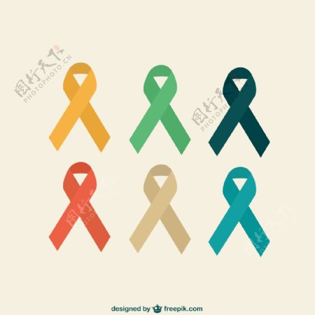 彩色丝带艾滋病标志设计