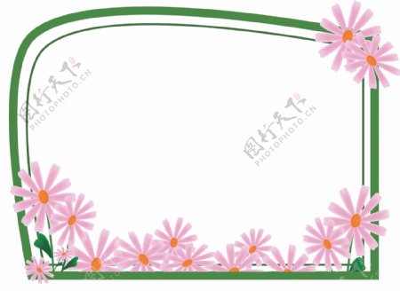 粉色小花相框图片
