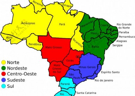 传奇的矢量图像的巴西地图