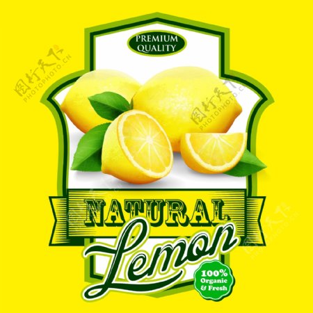 柠檬标签设计素材