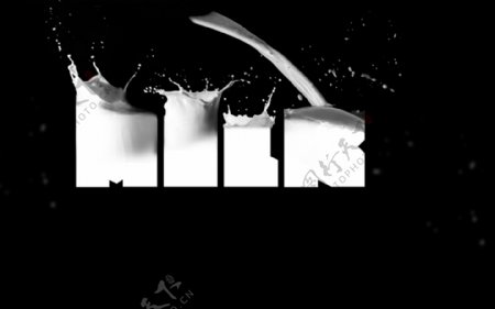 白色牛奶文字图片