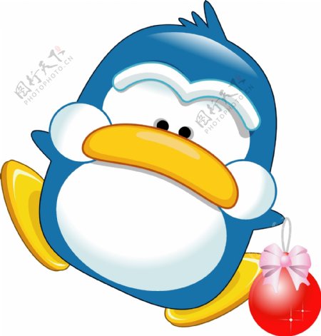 印花矢量图卡通动物企鹅气球可爱卡通色彩免费素材