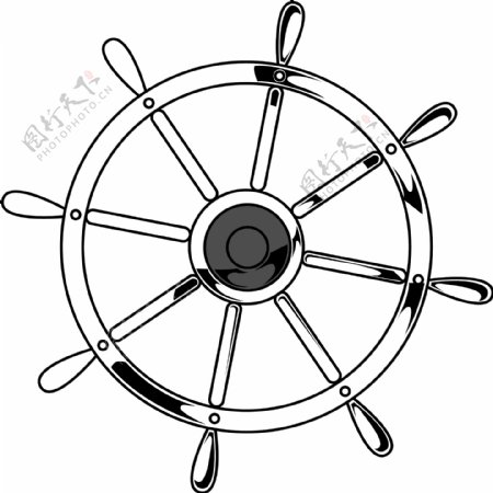 金属标签的船舵矢量元素