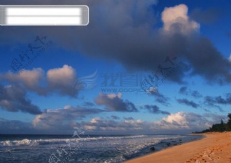 蓝天乌云海岛风情旅游观光沙滩海浪异国风情