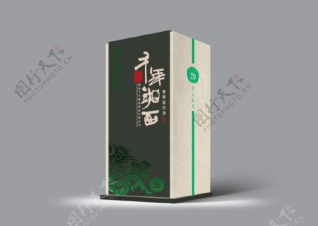 千年湘西酒立体图包装设计